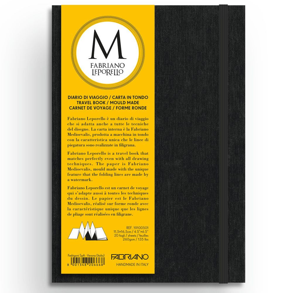 Bloco Para Aquarela Leporello Fabriano 260g/m² 11,5x16,5cm